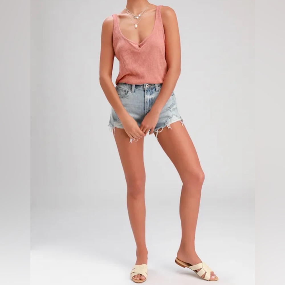 Project Social T Stella Coral Pink Notch Tank Top Size Small
